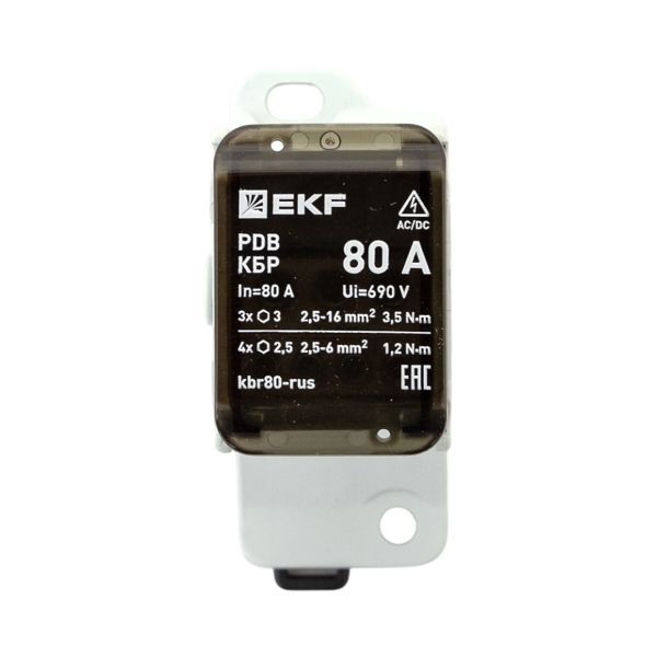 Блок распределительный клеммный КБР 80A EKF kbr80-rus