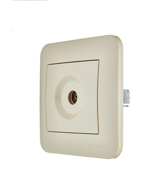 Розетка телевизионная проходная TV СП ASTI IP20 в сборе крем. LEZARD 7081-0303-129