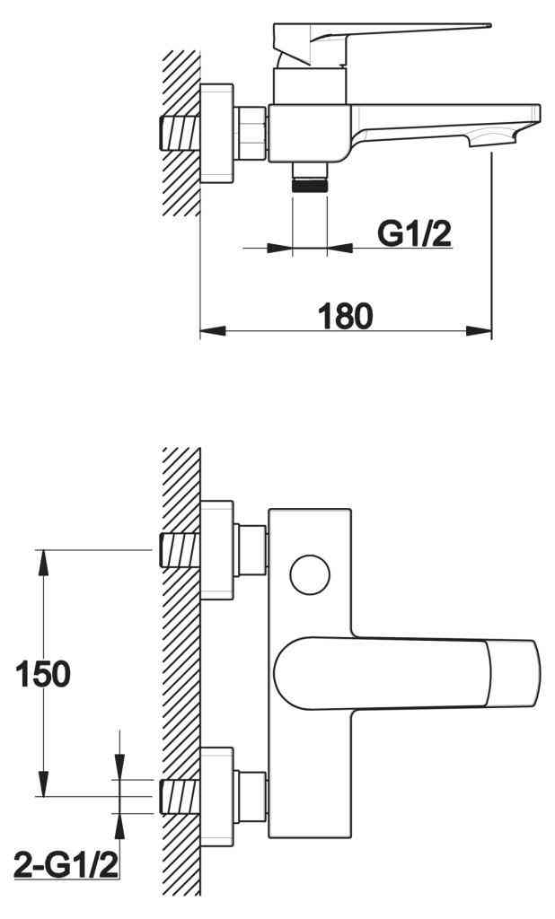 Смеситель для ванны и душа BelBagno CARIN CAR-VASM-CRM