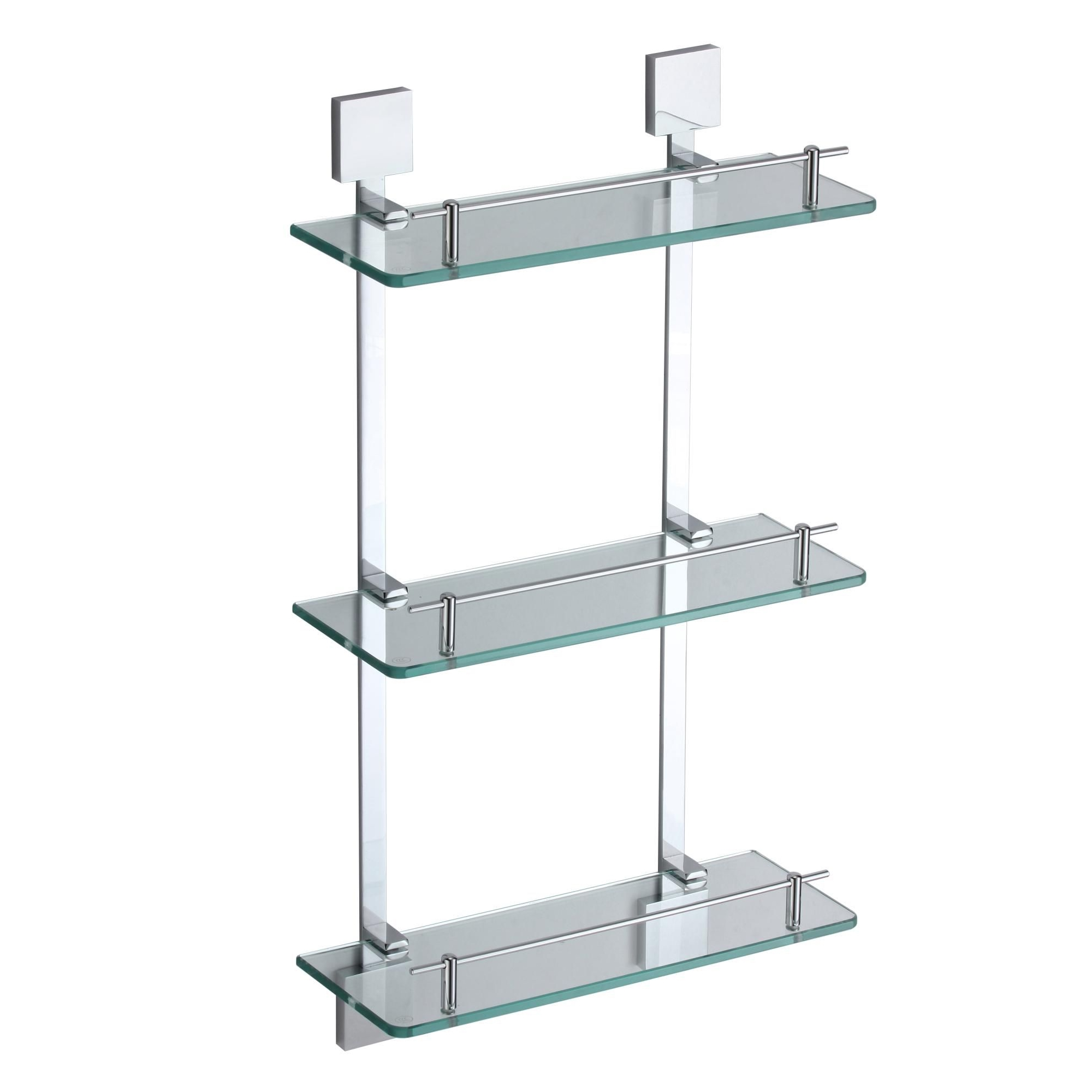 Полка стеклянная Savol S-06522A-3, хром