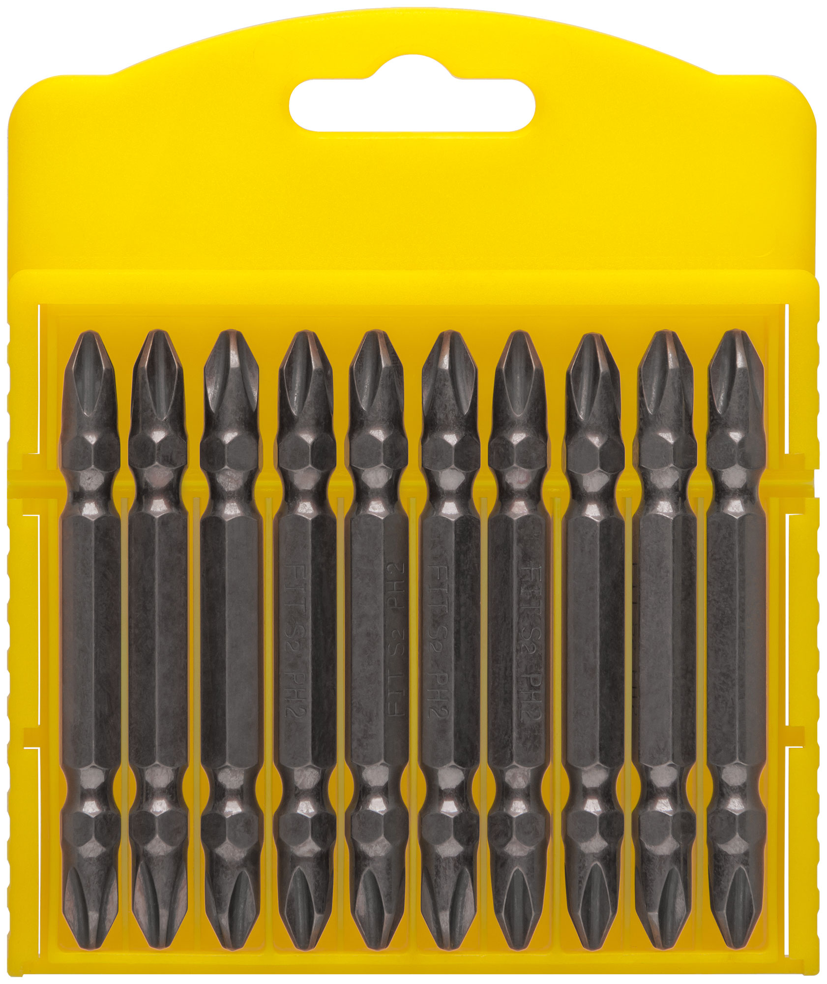 Биты сталь S2, Профи двухсторонние 65 мм PH2/PH2, 10 шт.