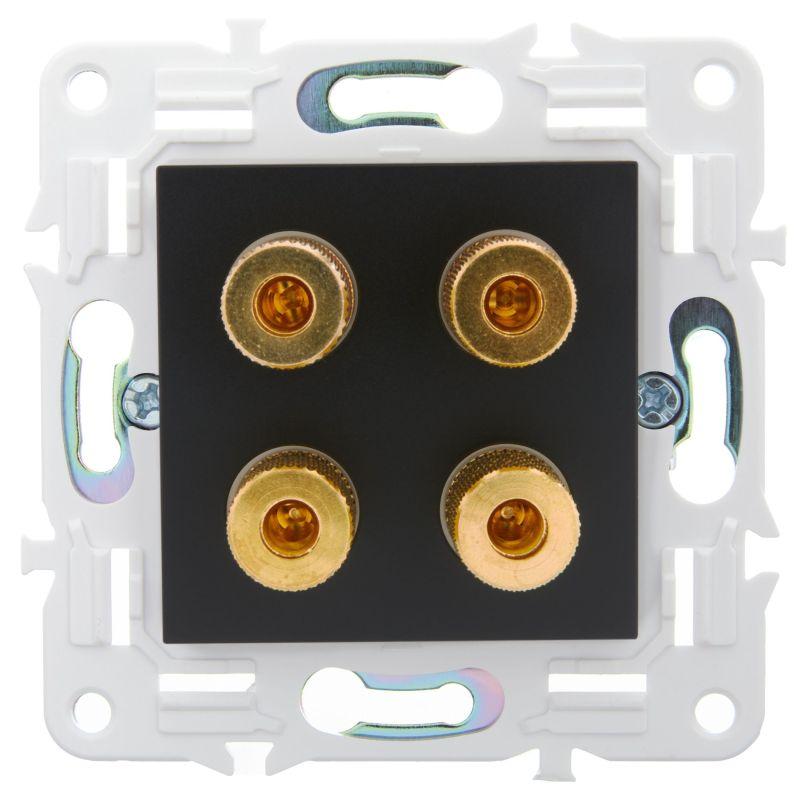 Аудиорозетка 4-м SKANDY SK-A01Bl черн. IEK SK-S40-K02