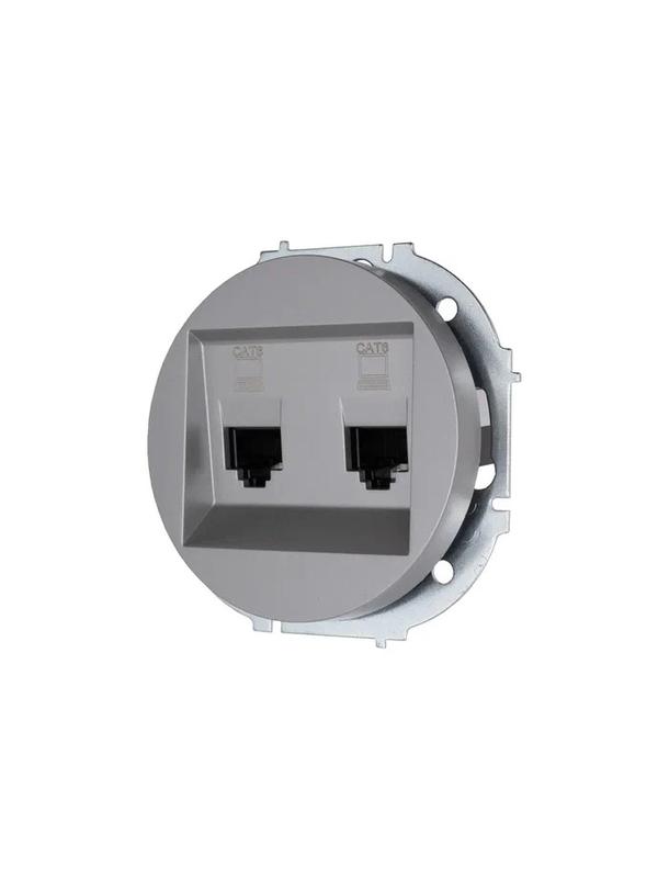 Розетка компьютерная 2-м СП OSEN кат.6 с модулем механизм сер. матов. LEZARD 743-7488-142