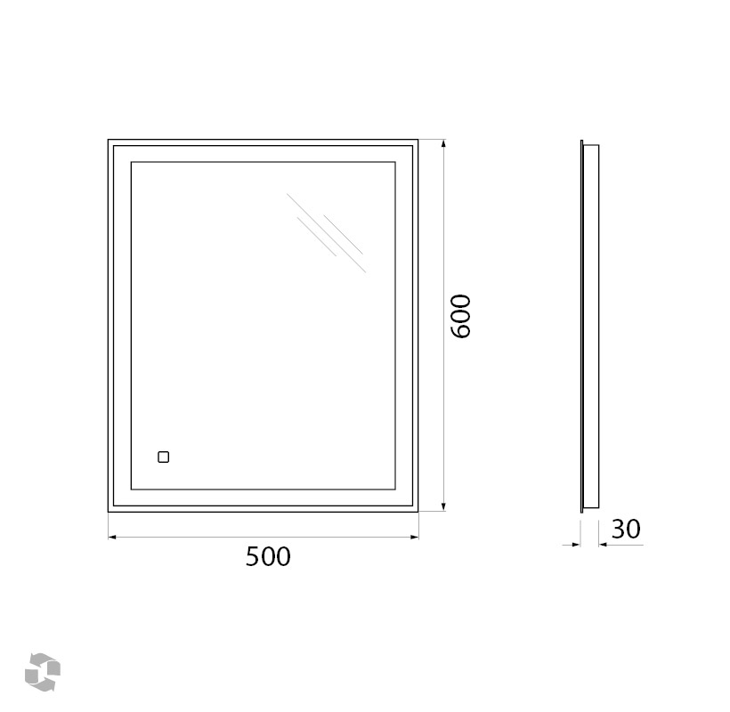 Зеркало BelBagno SPC-GRT-500-600-LED-TCH