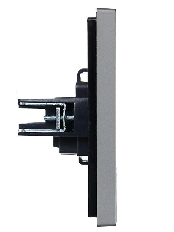 Розетка 1-м СП FORTE&PIANO FP517 10А без заземл. защ. шторки винт. крепл. сталь IEK FP-R13-10-K46