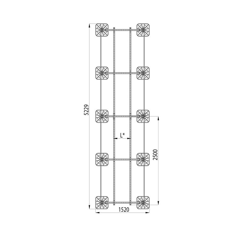 Конструкция опорная для установки оборудования TECHNORAPTOR FOOT 1200х5000 тип 2 HD КМ TR0228