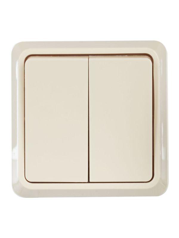 Выключатель 2-кл. ОП Октава 10А IP20 ВС20-2-0-ОКм крем. GENERICA EVO20-K33-10-DC