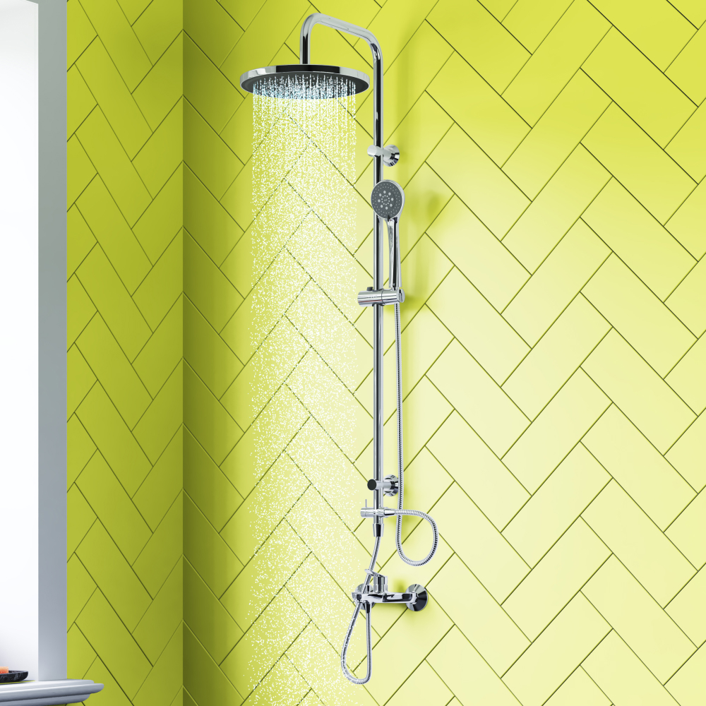 D0710000 Norma душевая система с тропическим  душем, ручной душ 5 функций,  шланг 175 мм