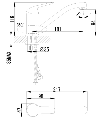 Смеситель для кухонной мойки Lemark Plus Advance (LM1204C)