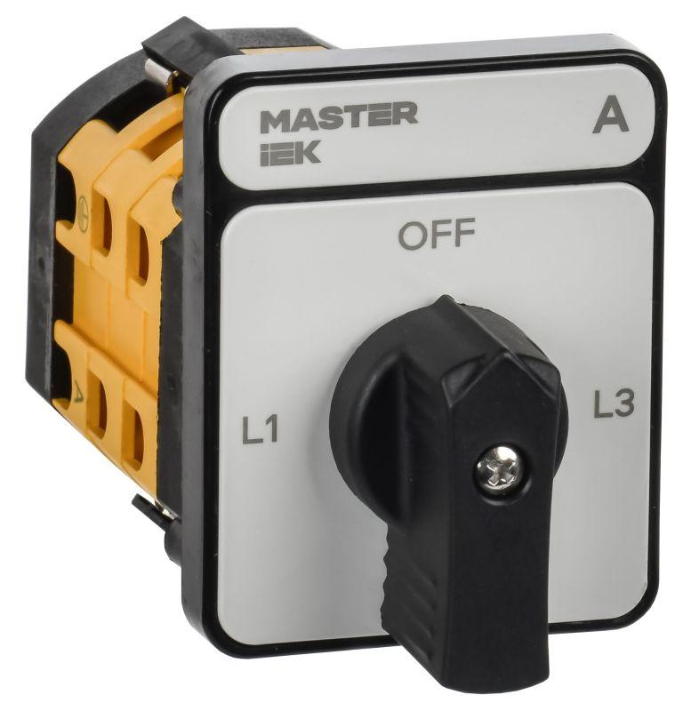 Переключатель кулачковый 10А (сх. 98) стандартная черн. рукоятка MASTER IEK MI-CS10-010-098-K02