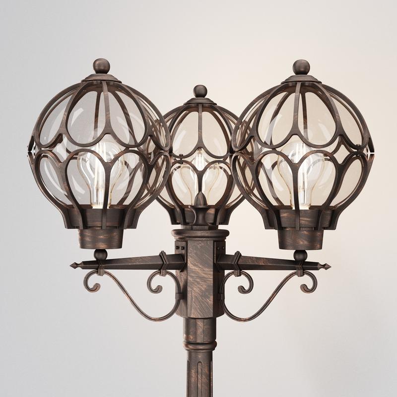 Светильник Via 3х60Вт E27 IP44 садово-парковый Maytoni O023FL-03G