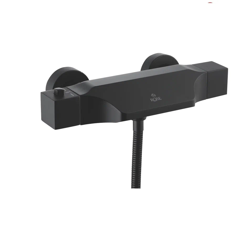 Смеситель для ванны с термостатом Rose R3702H, черный