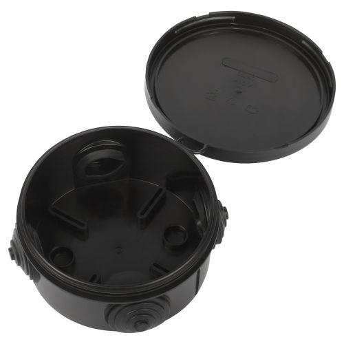 Коробка распаячная ОП 85х40мм с гермовводами 4 входа IP54 черн. KOR-85-40-4g-B Эра Б0061801