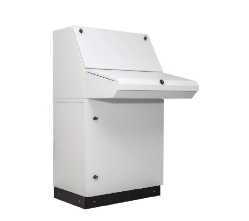 Корпус пульта управления системы 1000х1325х500мм IP40 напольн. со столом "Пианино" метал. сер. Cetinkaya Pano KMPY1005