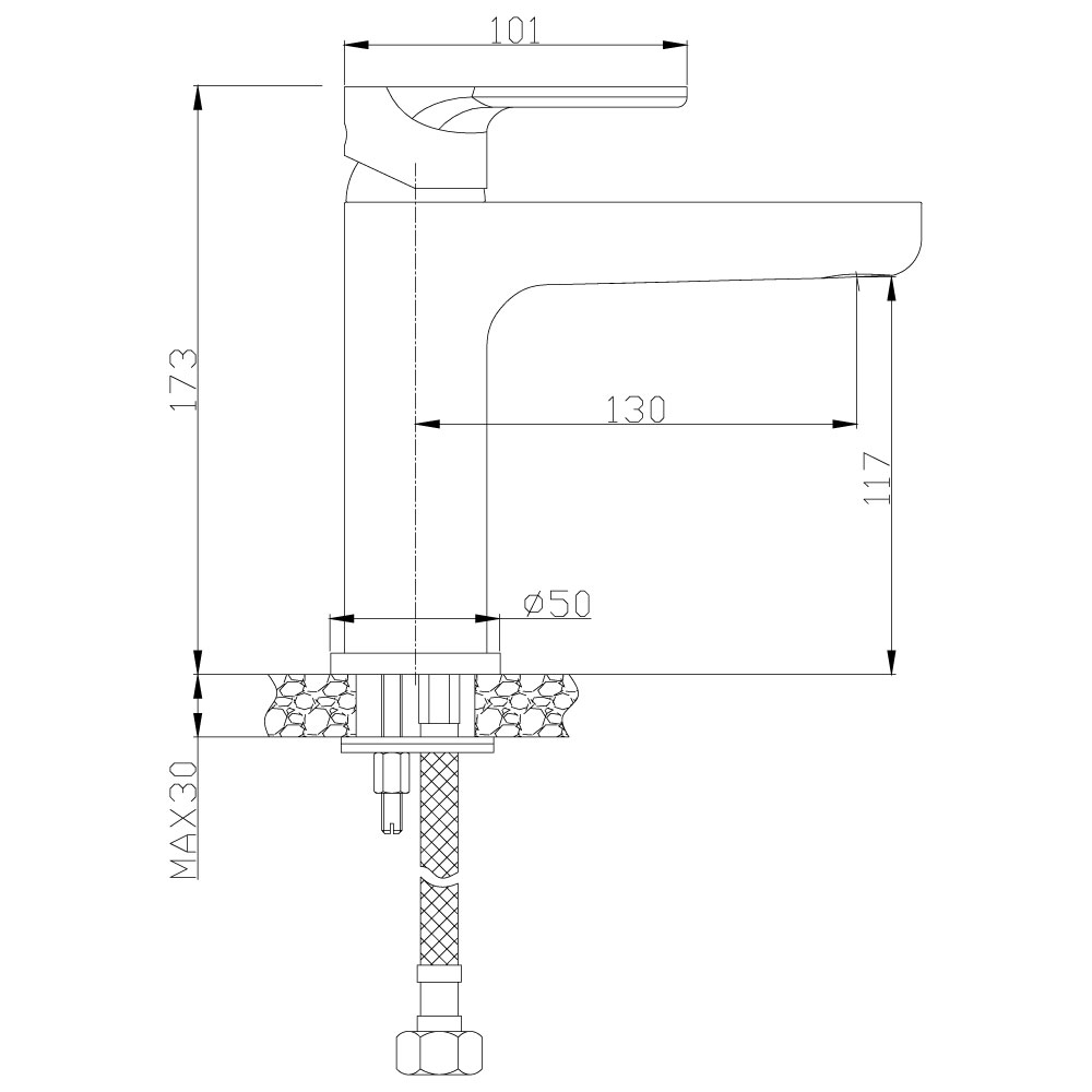 Смеситель для раковины Rossinka RS33 (RS33-13)