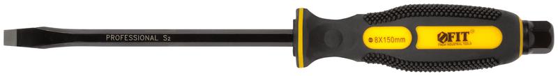 Отверткa ударная сталь S2 шестигран. жало боек под ключ прорезиненная ручка профи 8х150мм SL FIT 55638