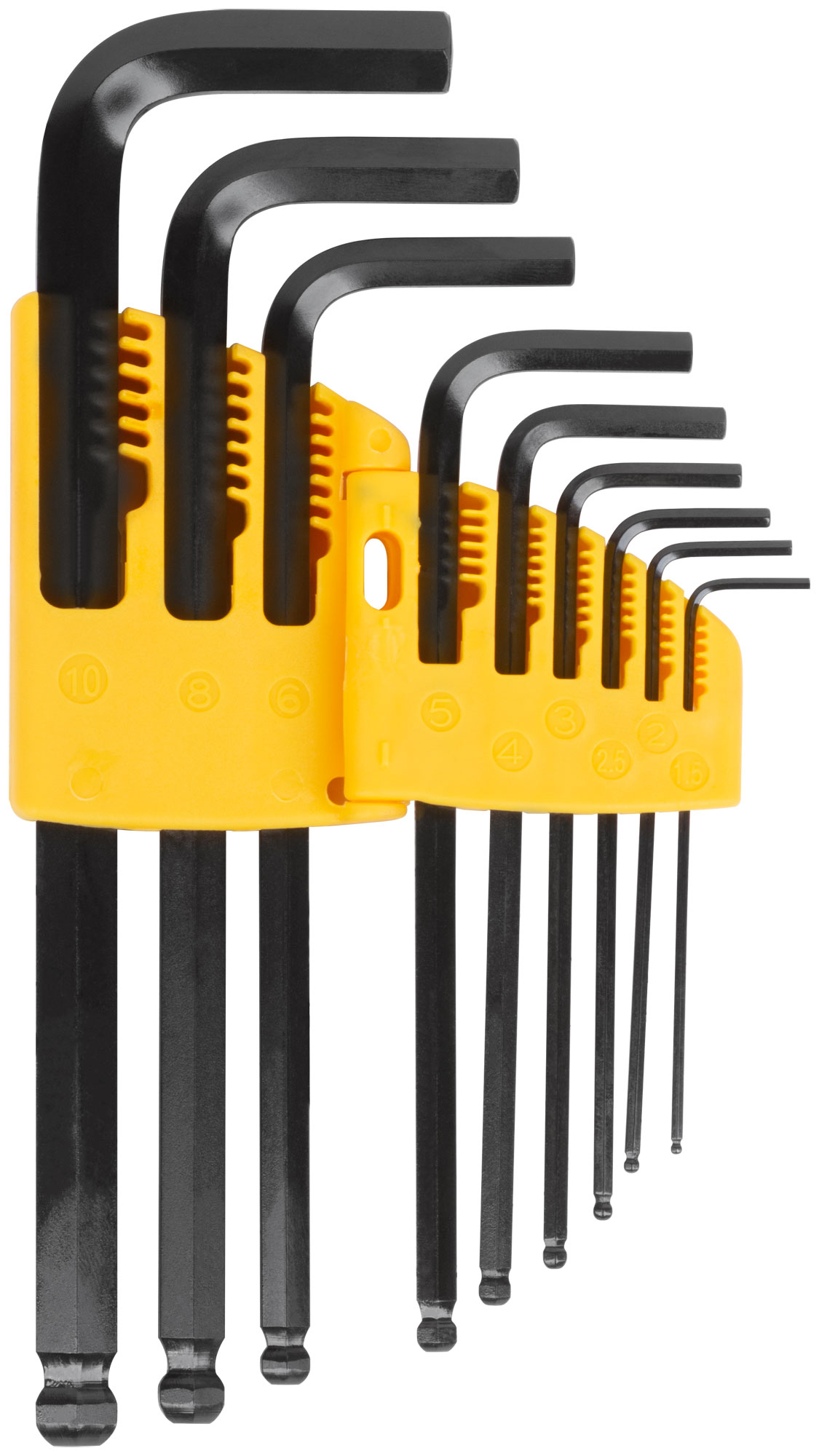 Ключи шестигранные HEX средние с шаром CrV  9 шт.( 1,5-10 мм )