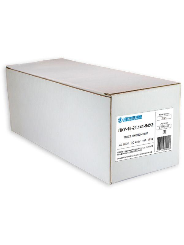 Пост кнопочный ПКУ 15-21.141-54 У2 (2хКЕ081/2 (1з+1р) черн. + 2хКЕ081/2 (1з+1р) красн. + PG-21) пост управления Электротехник ET054492