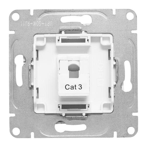 Розетка телефонная 1-м СП Эпика RJ11 механизм бел. EKF UP1-SOW-RJ11