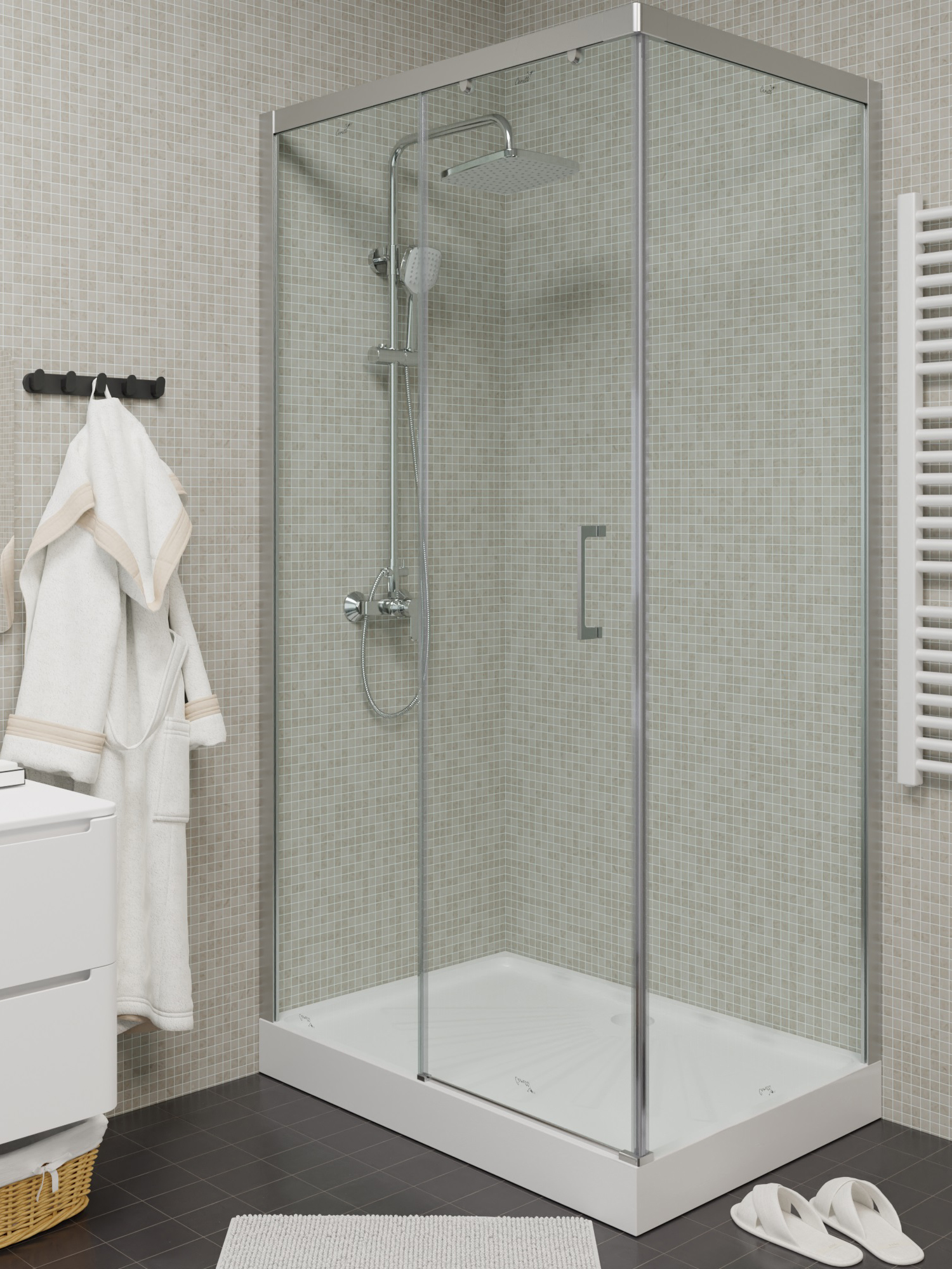 Ограждение VITO110-L душевое Ceruttispa без поддона (80x110x195)