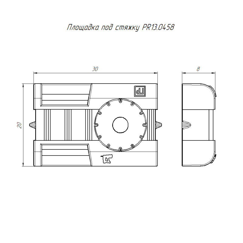 Площадка под стяжку усиленная для прямого монтажа в гофроящике черн. (уп.1900шт) Промрукав PR13.0458