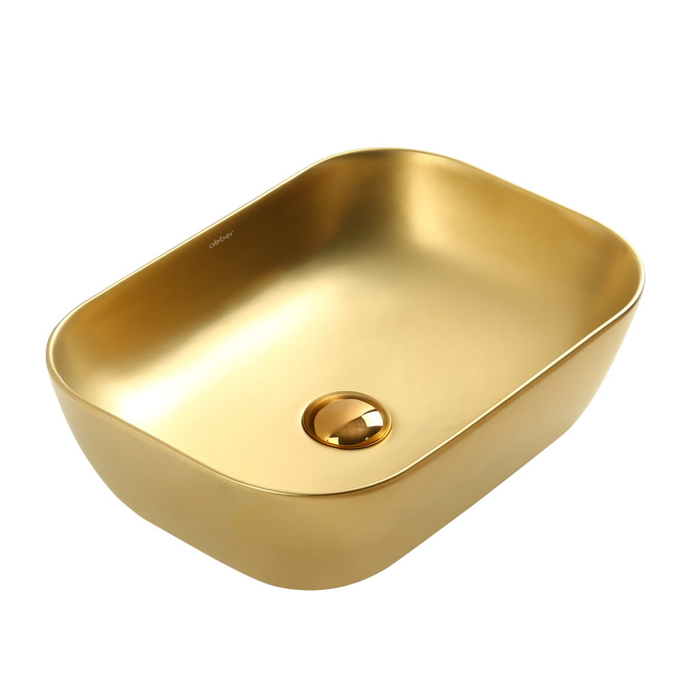 Раковина накладная ABBER Rechteck AC2200MMG золото матовое