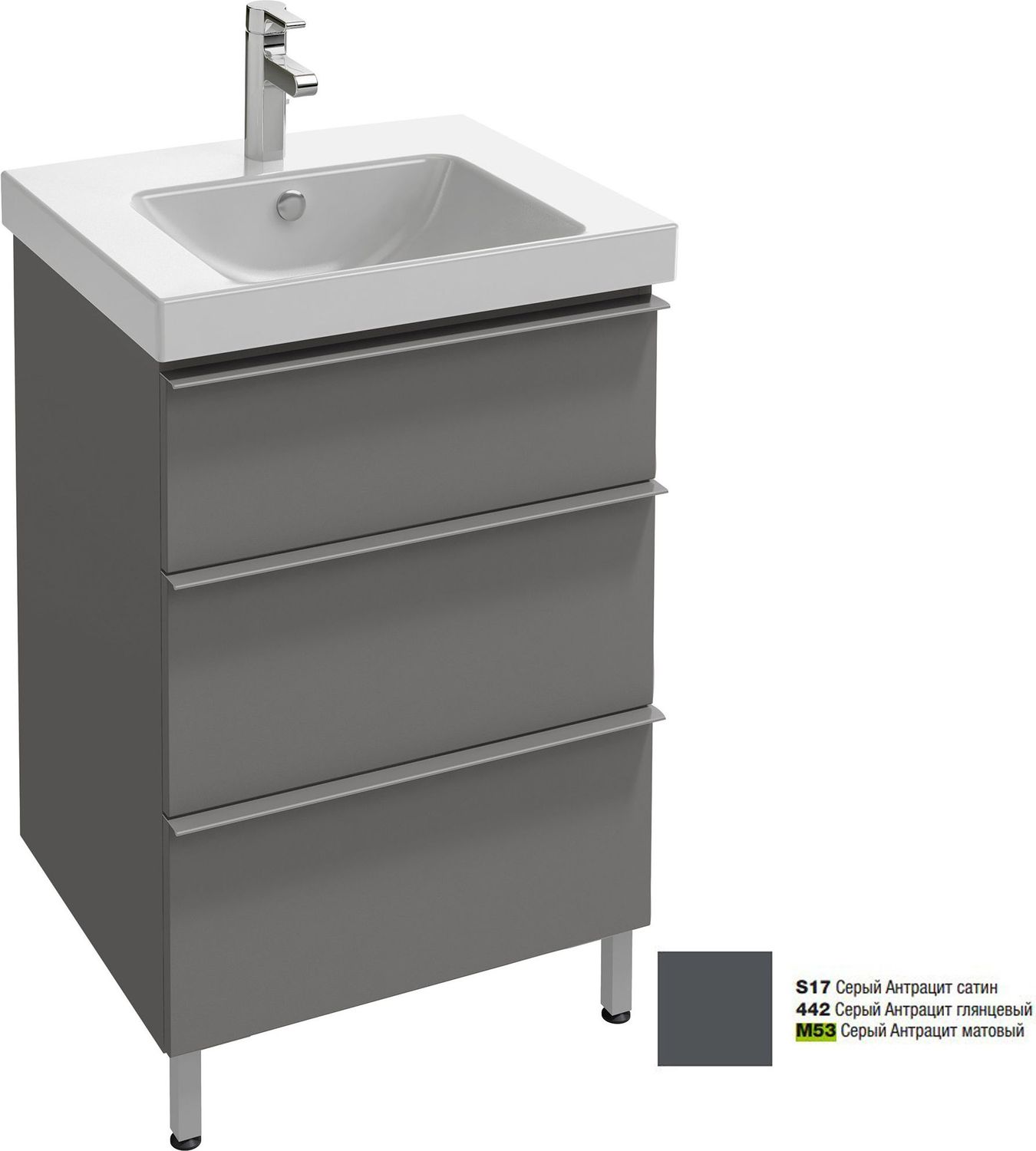 EB990-M53 Тумба под раковину Odeon Up Jacob Delafon 570x738x485 Серый антрацит матовый (253636)