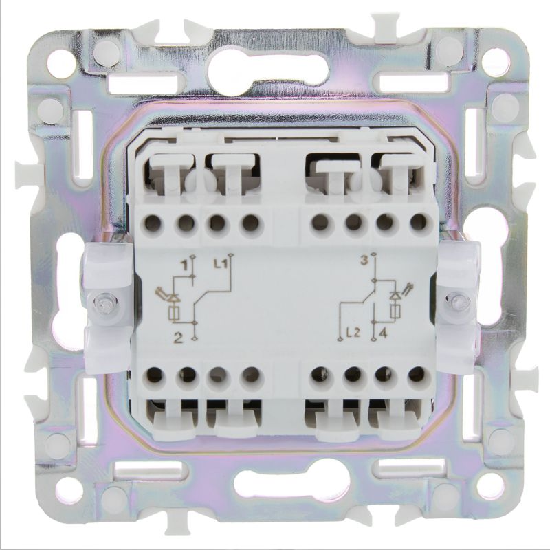 Выключатель проходной 2-кл. SKANDY 10А SK-V10G с индикацией графит IEK SK-V22-1-10-K53