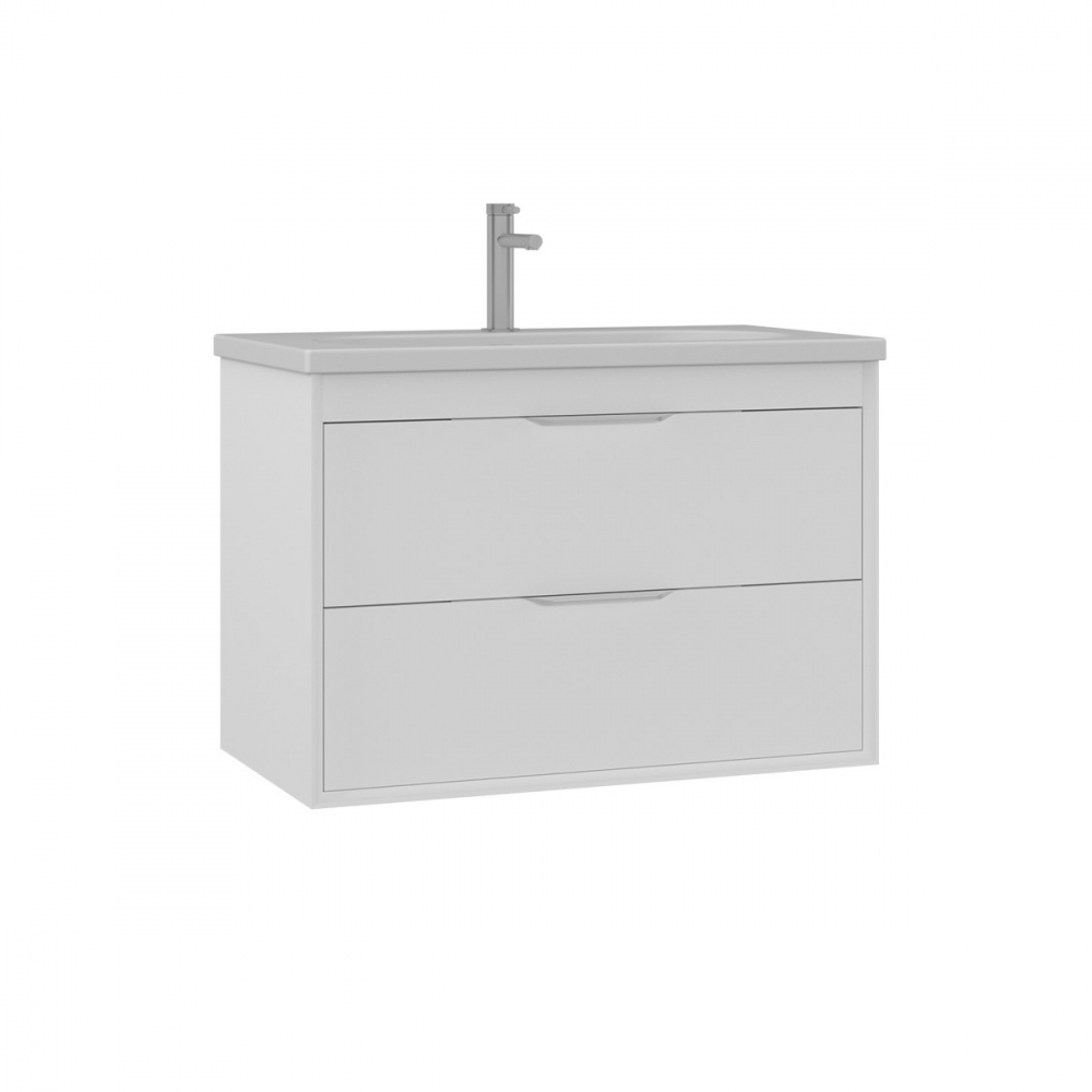 Тумба с раковиной ORKA Clay 80 подвесная, белый матовый