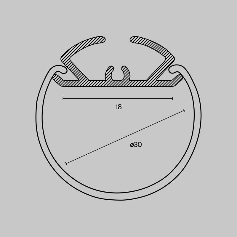 Профиль алюминиевый подвесной D30 Maytoni ALM-D30-S-2M
