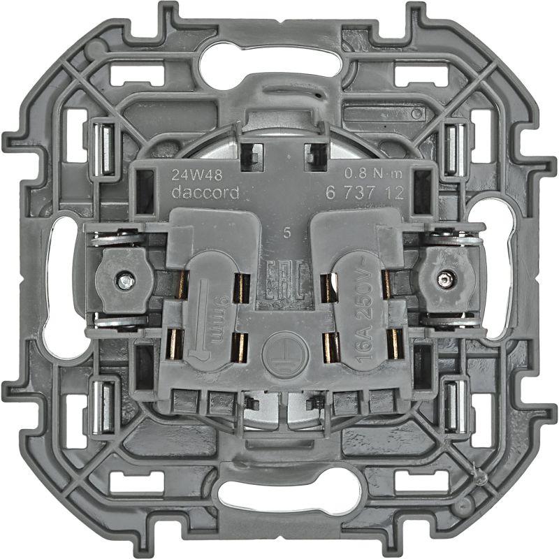 Розетка 1-м СП Inspiria 16А IP20 250В 2P механизм алюм. IEK 673712