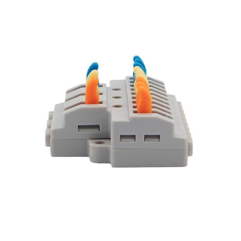 Клемма СМК 3х3 проходная разветвительная 3 полюса с монтажной площадкой (1 ввод 3 вывода на полюс) (уп.4шт) Rexant 07-5232-04