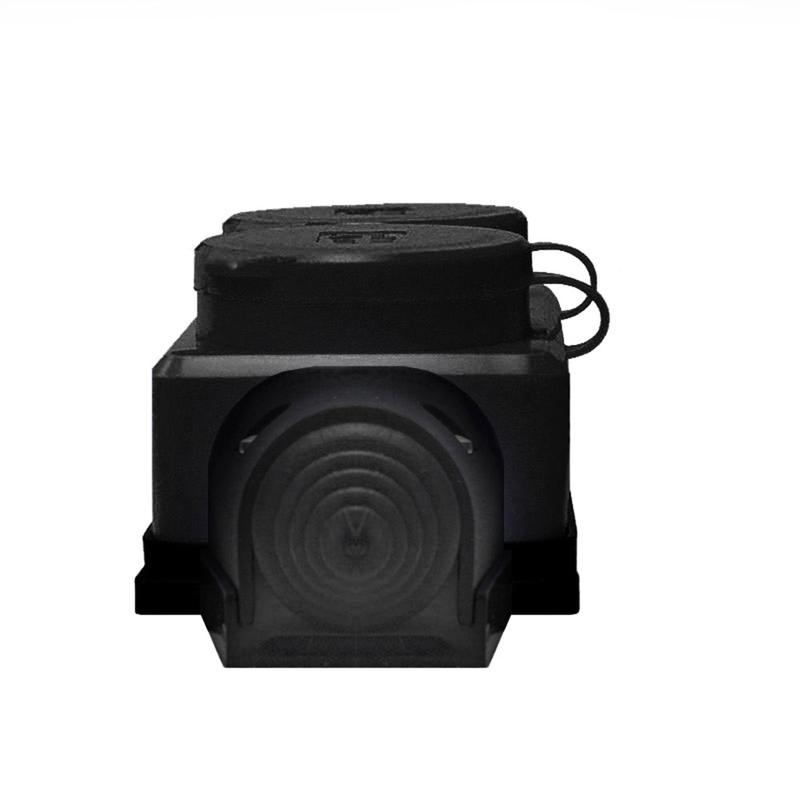 Колодка удлинителя 4-м Компакт 1ф с загл IP44 16А каучук черн. UNIVersal 602231