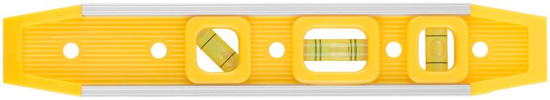 Уровень "Торпедо" пластиковый 3 глазка магнитный с алюм. рамкой 225мм FIT 18602