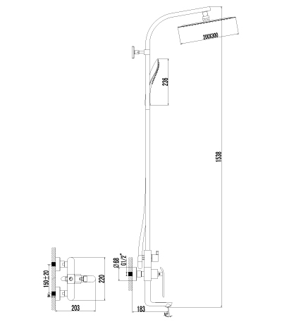 Душевая программа для ванны Lemark Melange (LM4962CW)