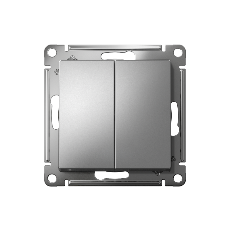 Выключатель 2-кл. СП AtlasDesign 10А IP20 (сх. 5) 10AX механизм сталь SE ATN000951