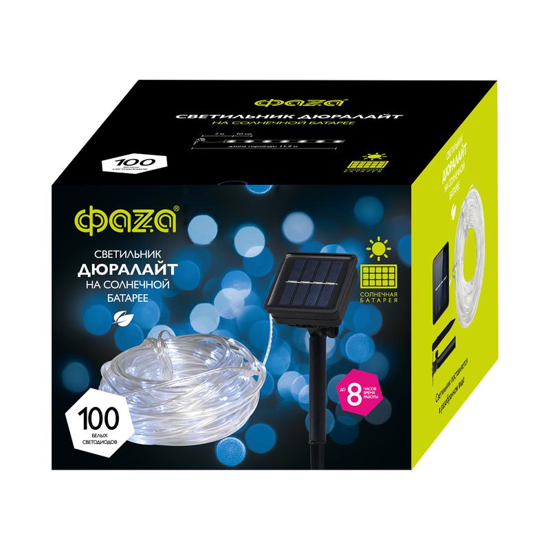 Светильник светодиодный садовый SLR-G06-100W 100LED дюралайт (заменяемый Ni-MH 500мА.ч аккумулятор) бел. ФАZА 5060098