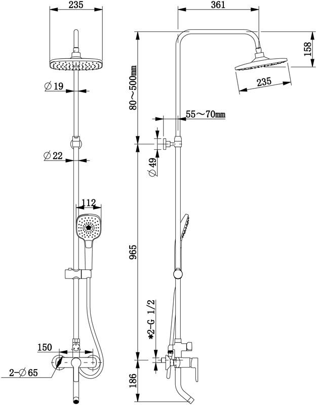 Смеситель для ванны IDDIS Sena (SENSB3Fi06)