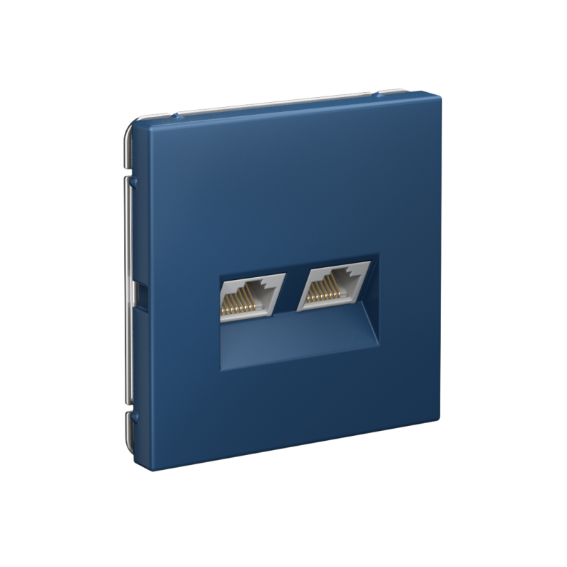 Розетка компьютерная 2-м ArtGallery RJ45 + RJ45 кат.5E механизм аквамарин SE GAL001185