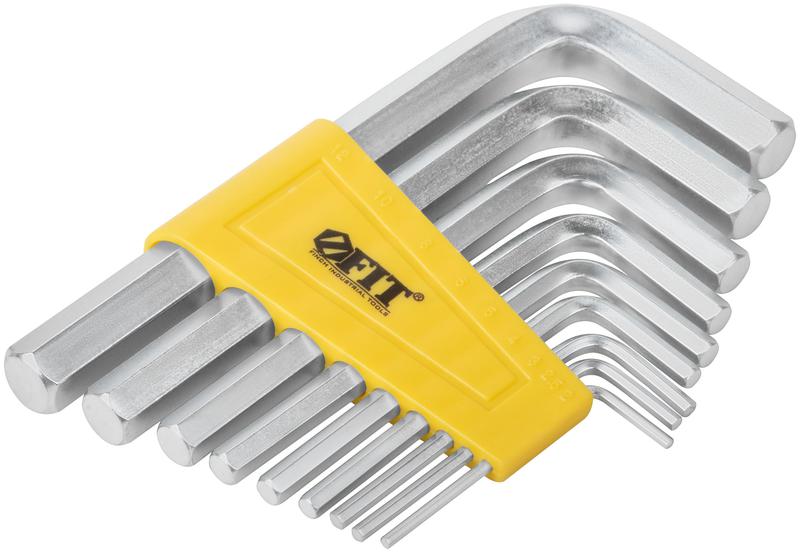 Ключ шестигранный 2-12мм в пластик. держателе CrV сталь (уп.9шт) FIT 64187