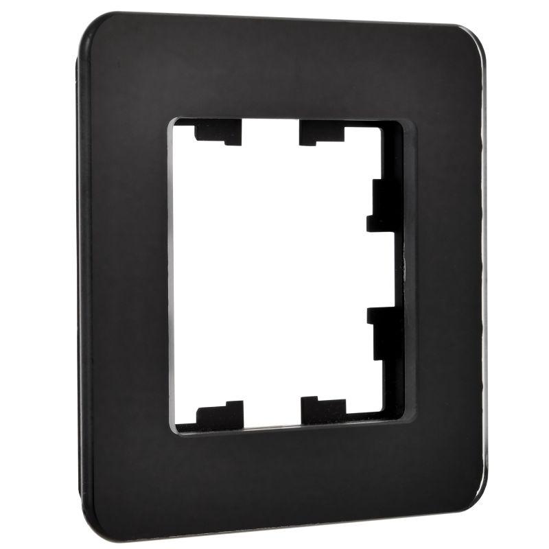 Рамка 1-м BRITE РУ-1-2-Бр стекло черн. RE IEK BR-M12-G-41-K02