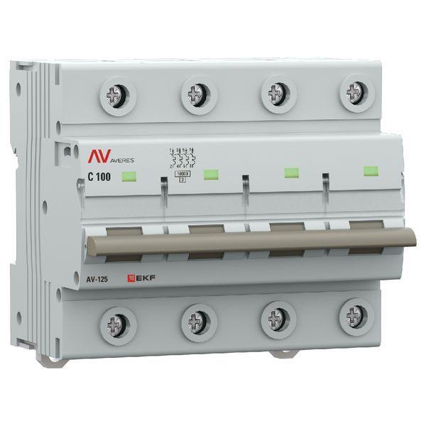Выключатель автоматический модульный 4п D 100А 10кА AV-125 AVERES EKF mcb125-4-100D-av