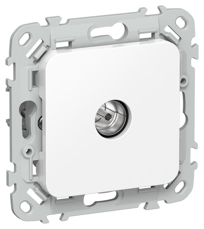 Розетка телевизионная проходная СП FLITE РТВм-1-1-2-ФлБ тип M экранир. механизм бел. IEK FI-A13-P-K01