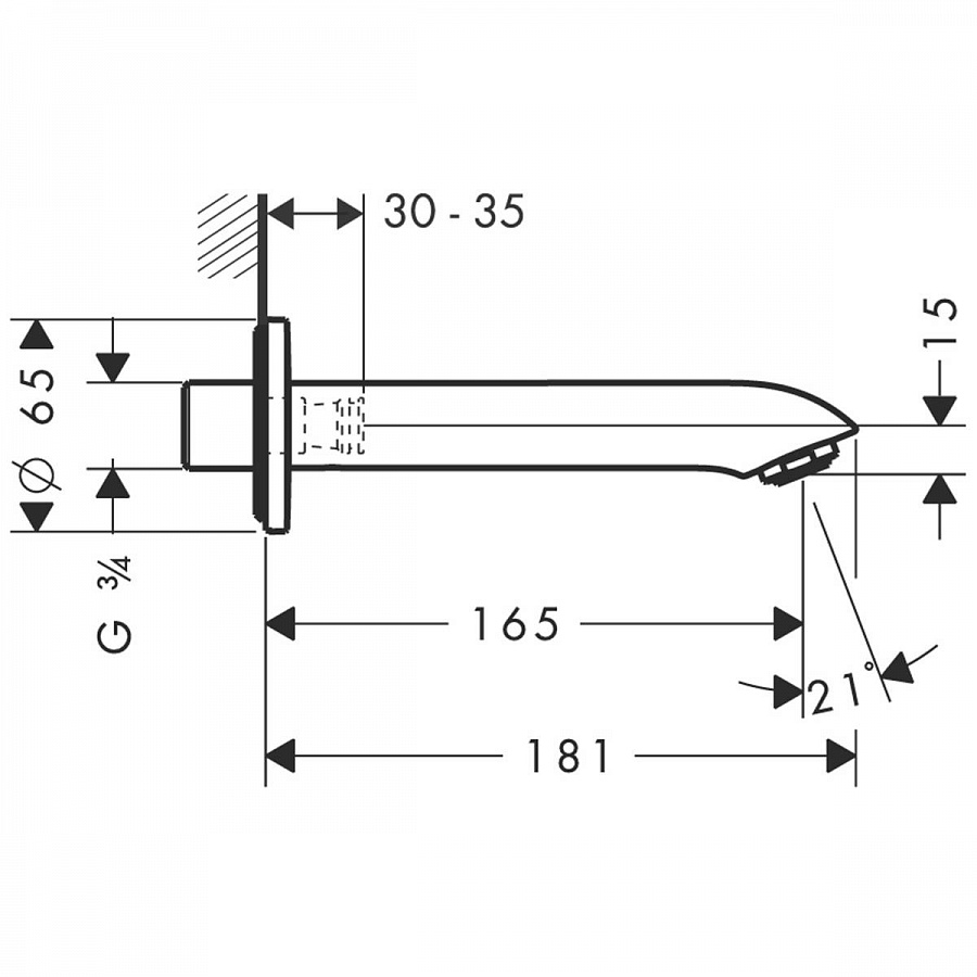 Излив Hansgrohe Metris 31494000 на ванну