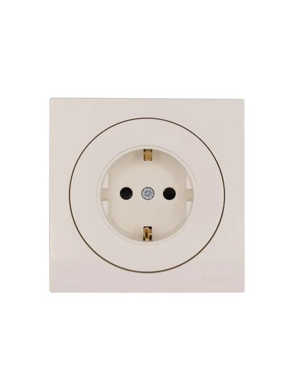 Розетка 1-м OSEN IP20 16А с защ. шторками ПБТ механизм сл. кость LEZARD 743-9088-124B