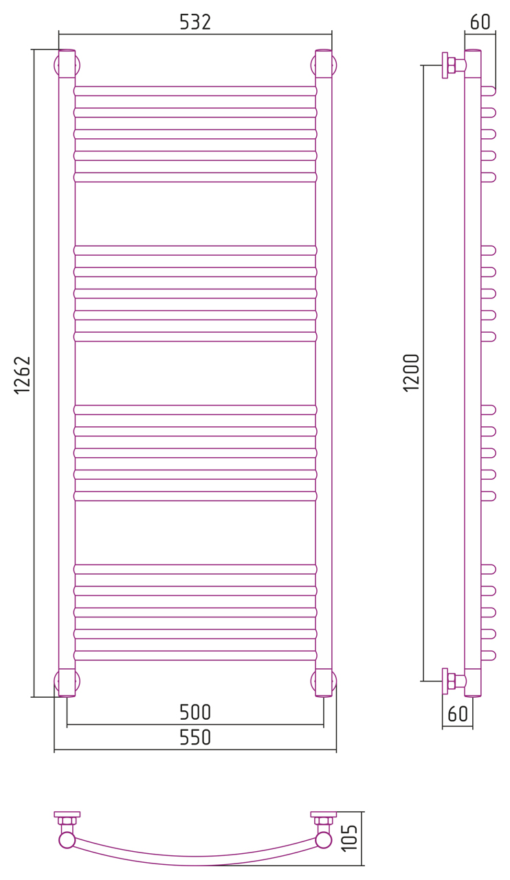 ДР "Богема+" 1200х500 (Белый) 12-0221-1250