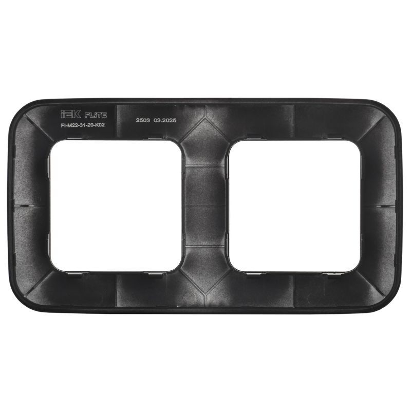 Рамка 2-м СП FLITE РУ-2-А-ФлЧ черн. IEK FI-M22-31-20-K02