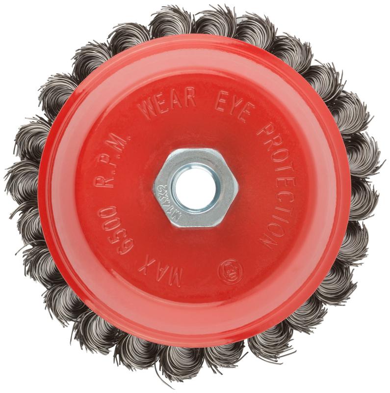 Корщетка чашечная гайка М14 стальная витая проволока 125мм КУРС 39044
