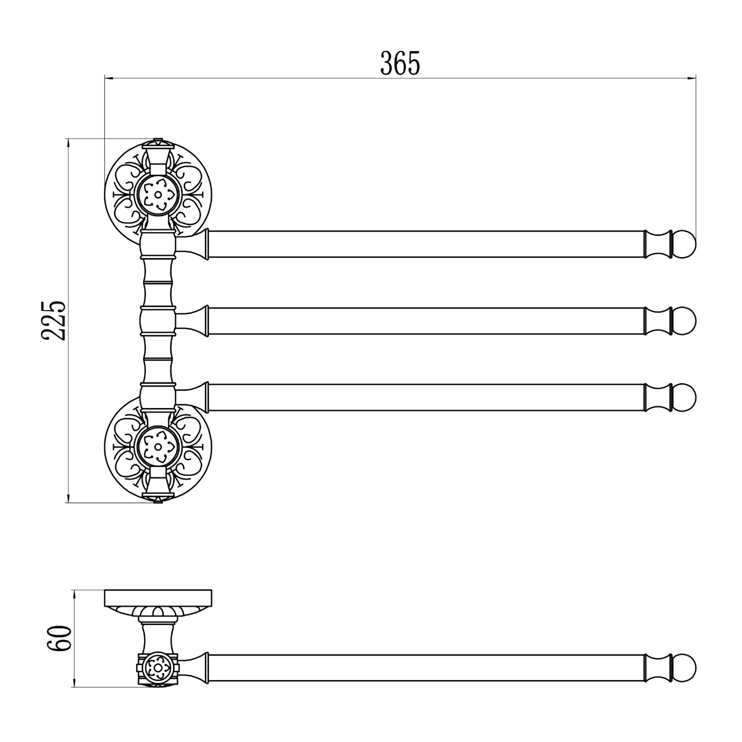 Полотенцедержатель Savol S-005803A, хром