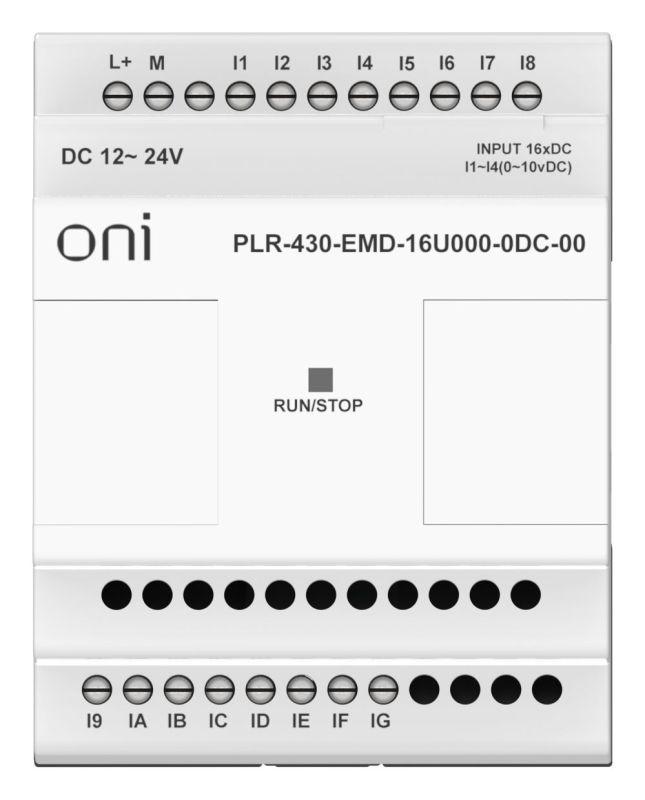 Модуль расширения входов выходов ПЛК 430 12 DI 4 UI (0-10В/DI) 24В DC ONI PLR-430-EMD-16U000-0DC-00